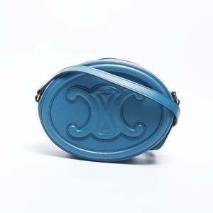 Celine Small Oval Triomphe Valpers Leather Shoulder Bag, Blue, WS20025